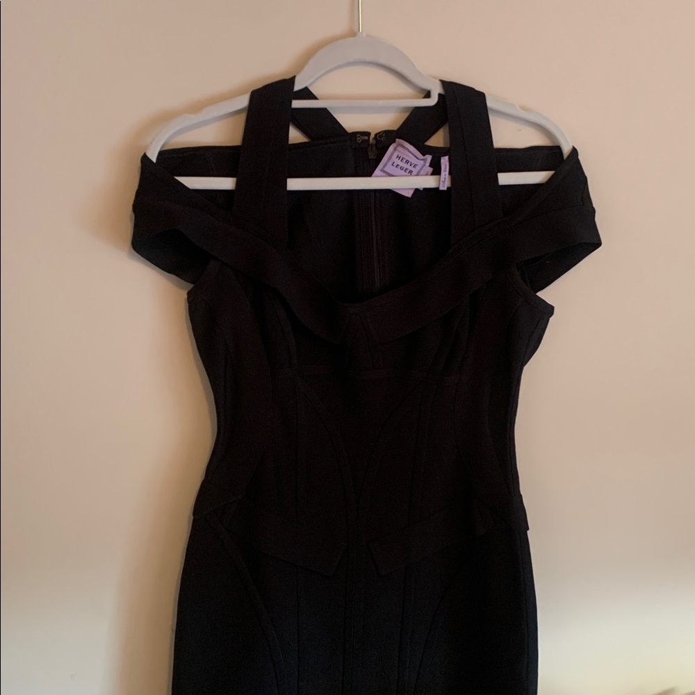 Imitation Herve Leger Black Strappy Dress